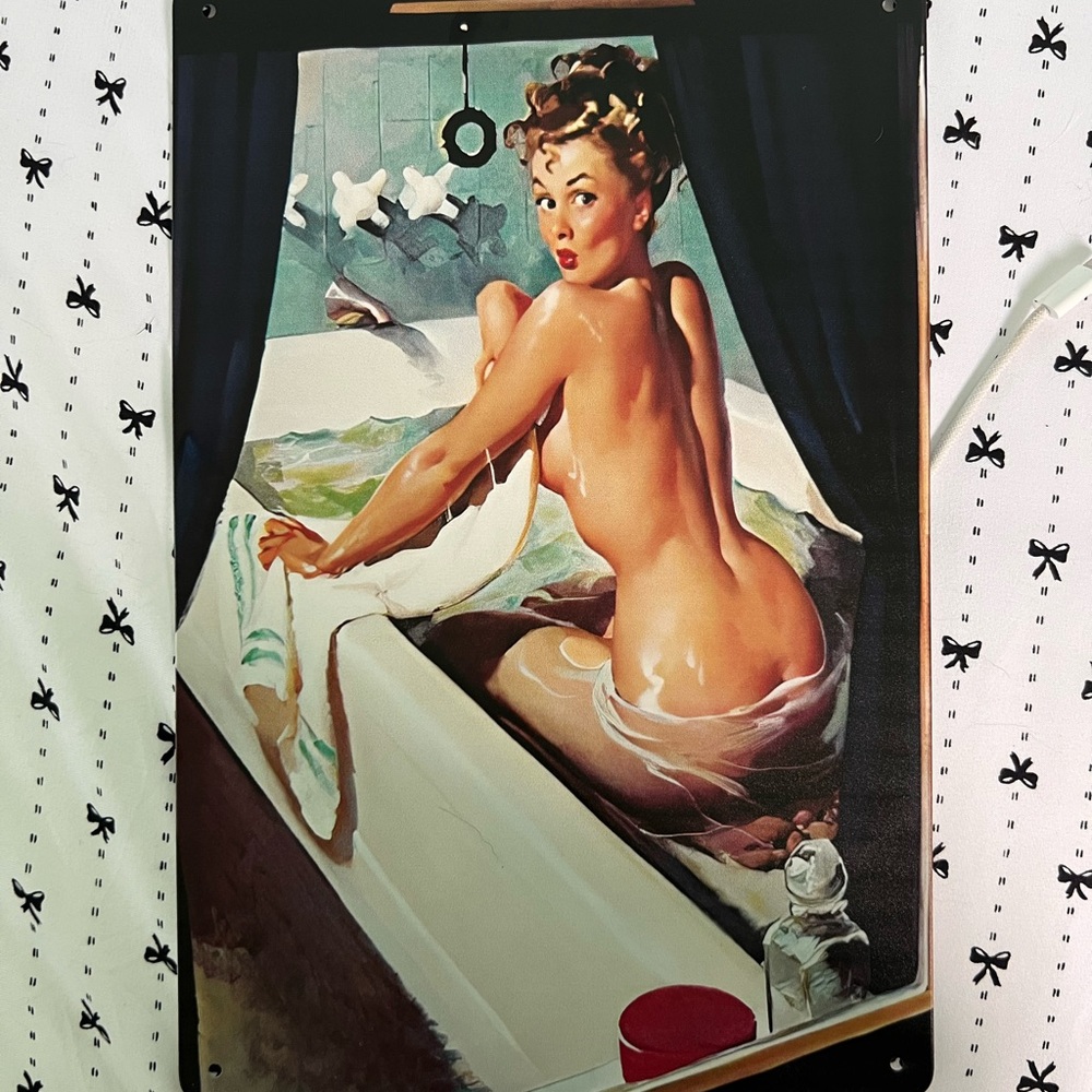 Vintage Pin-Up Art Metal Sign